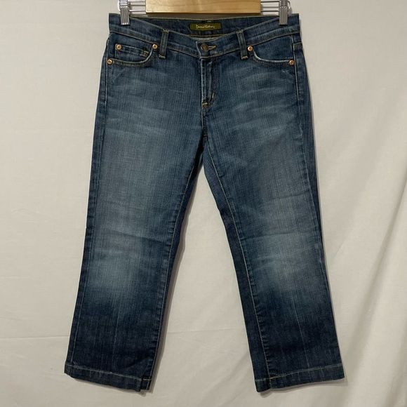 Sz 27 David Kahn Heidi Cropped Medium Wash Blue Jeans - Picture 1 of 12